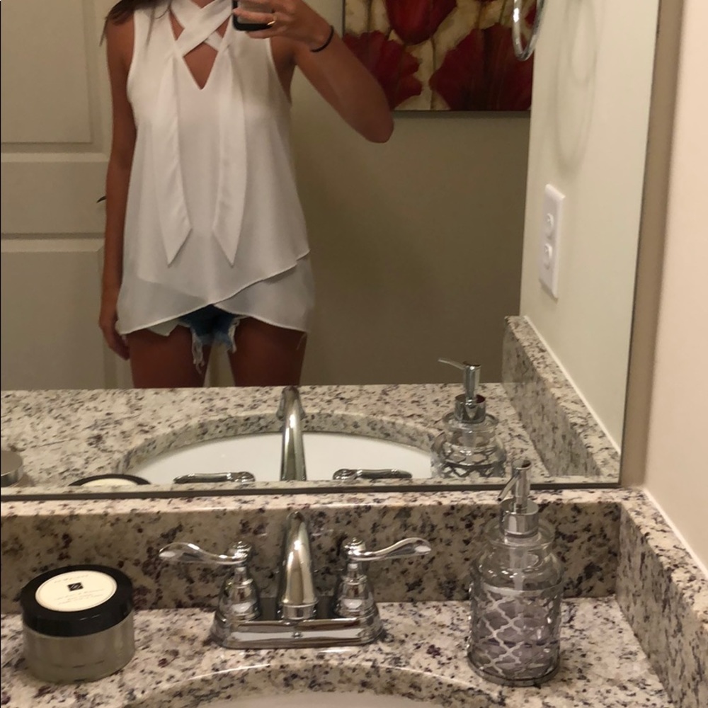white cross over top